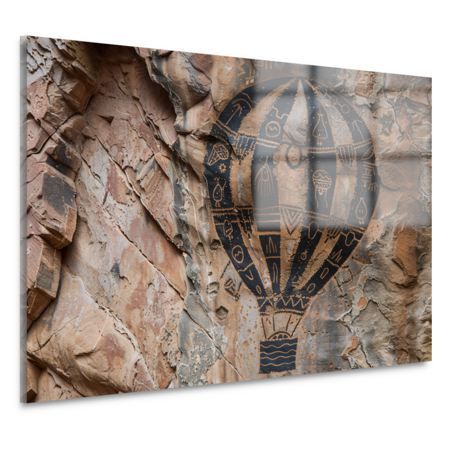 Luchtballon boven rotsformatie acrylglas