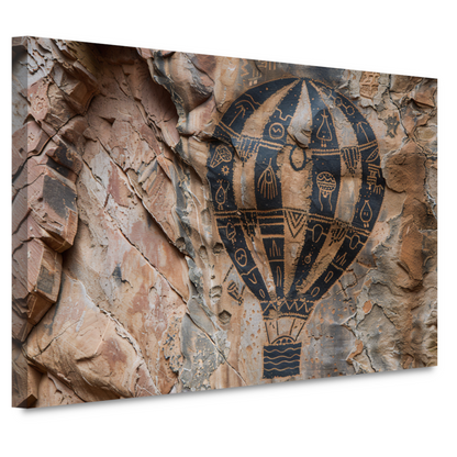 Luchtballon boven rotsformatie canvas
