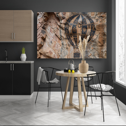 Luchtballon boven rotsformatie acrylglas