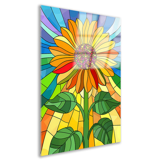 Kleurrijke zonnebloem in art nouveau stijl acrylglas