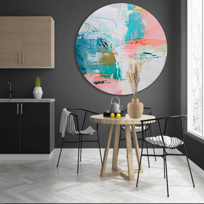 Abstract schilderij met dynamische kleuren forex muurcirkel