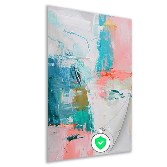 Abstract schilderij met dynamische kleuren poster