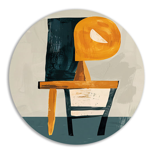 Abstracte Stoel met Geometrische Lamp forex muurcirkel