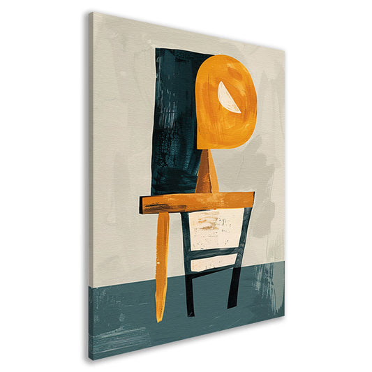 Abstracte Stoel met Geometrische Lamp canvas