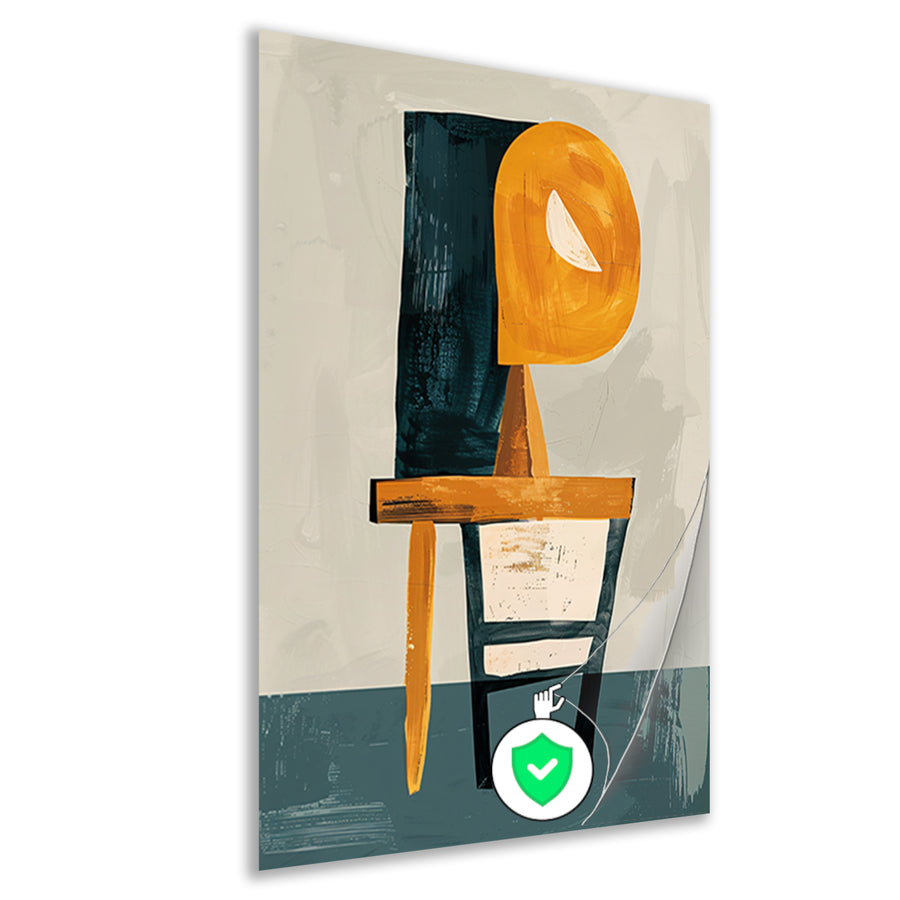 Abstracte Stoel met Geometrische Lamp poster