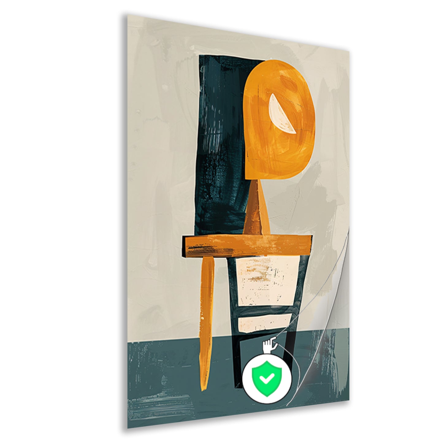 Abstracte Stoel met Geometrische Lamp poster