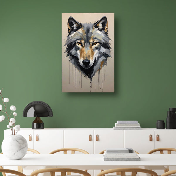 Abstracte Wolf in Kleurrijke Penseelstreken Acrylglas