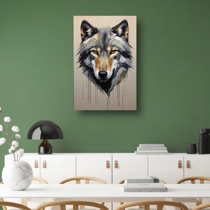 Abstracte Wolf in Kleurrijke Penseelstreken Acrylglas
