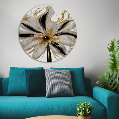 Dynamische Gouden Bloem op Abstracte Achtergrond forex muurcirkel