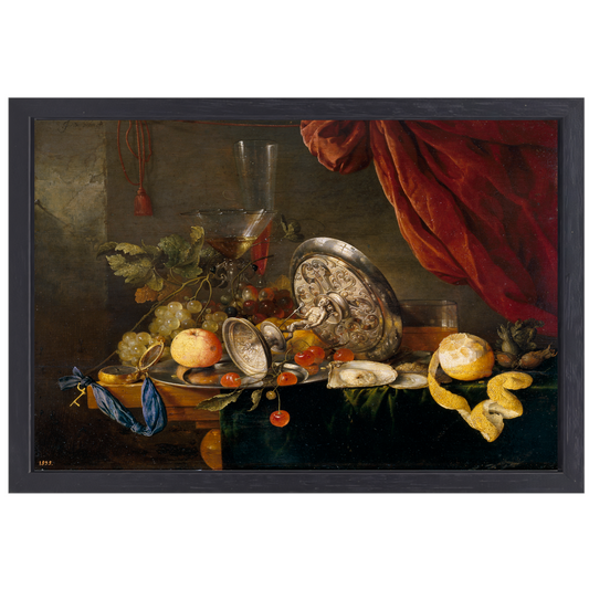 Stilleven met fruit en glazen - Jan Davidsz. de Heem canvas met baklijst