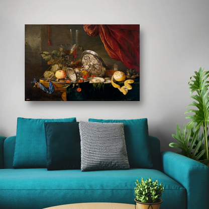 Stilleven met fruit en glazen - Jan Davidsz. de Heem poster