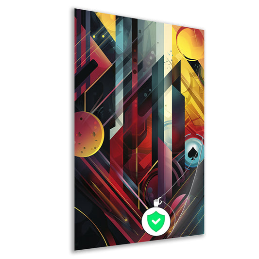 Abstract Schoppen Aas in geometrische vormen poster