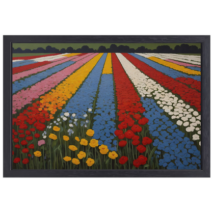 Vibrant Bloom Stripes in Natures Spectrum canvas met baklijst