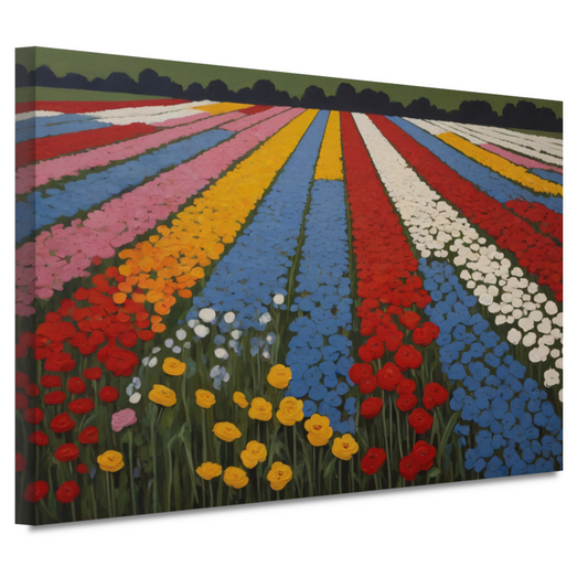 Vibrant Bloom Stripes in Natures Spectrum canvas