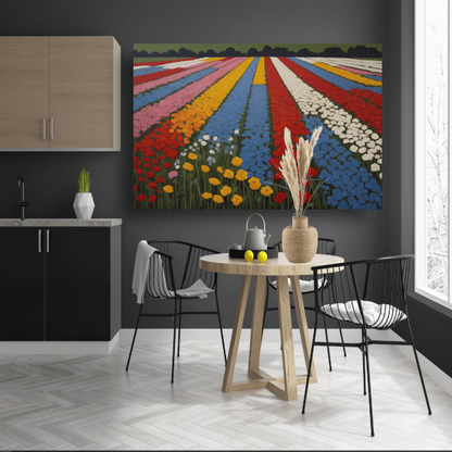 Vibrant Bloom Stripes in Natures Spectrum poster
