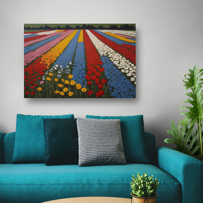 Vibrant Bloom Stripes in Natures Spectrum poster
