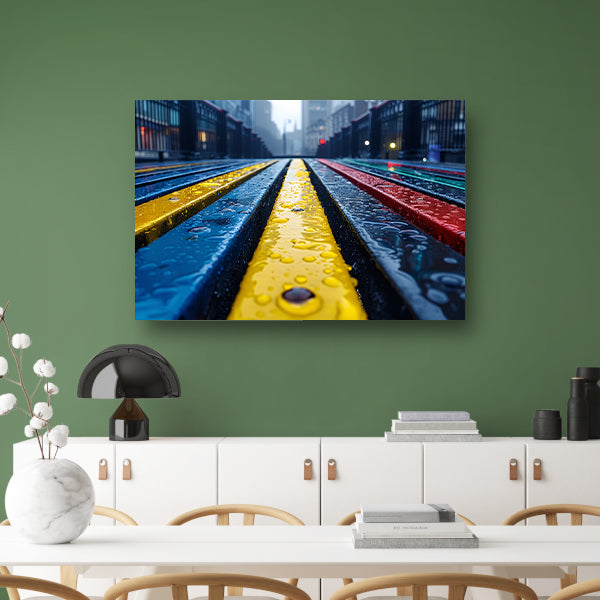 Regenboogbanken canvas