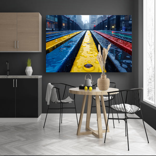 Regenboogbanken canvas