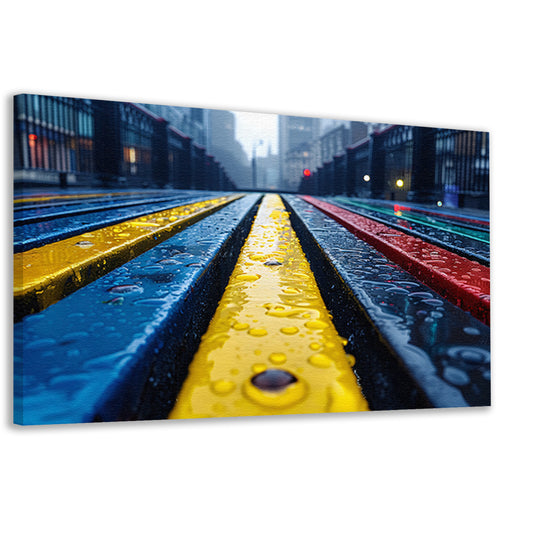Regenboogbanken canvas