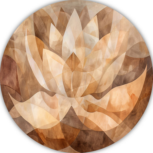 Sepia Lotus Abstractie in Harmonische Tinten forex muurcirkel
