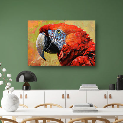 Kleurrijk schilderij van een levendige papegaai poster