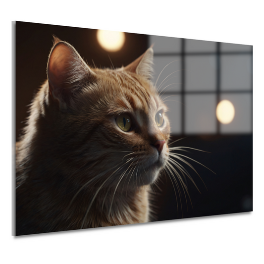 De stille majesteit van een kat bij avondlicht acrylglas