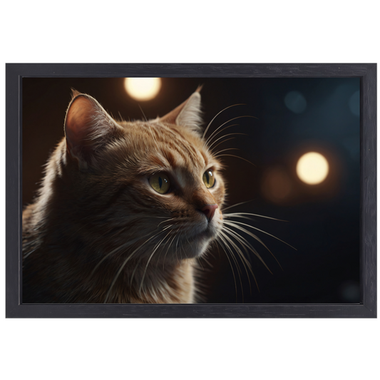 De stille majesteit van een kat bij avondlicht canvas met baklijst