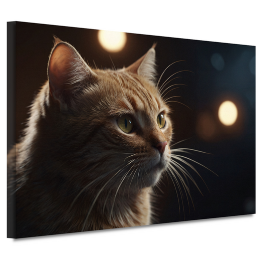 De stille majesteit van een kat bij avondlicht canvas