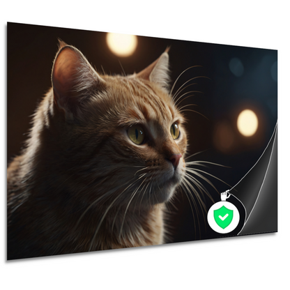 De stille majesteit van een kat bij avondlicht poster