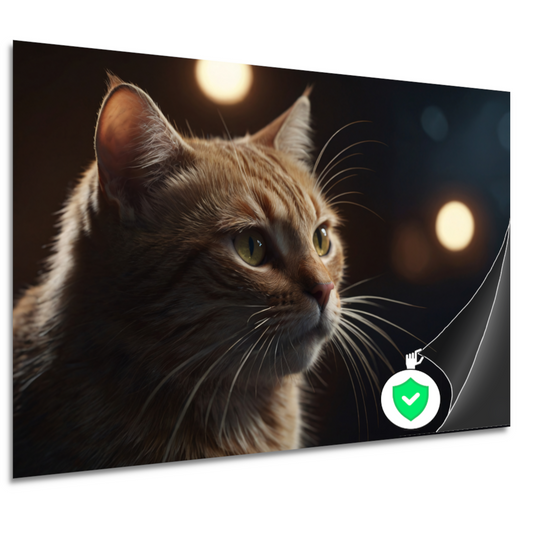 De stille majesteit van een kat bij avondlicht poster