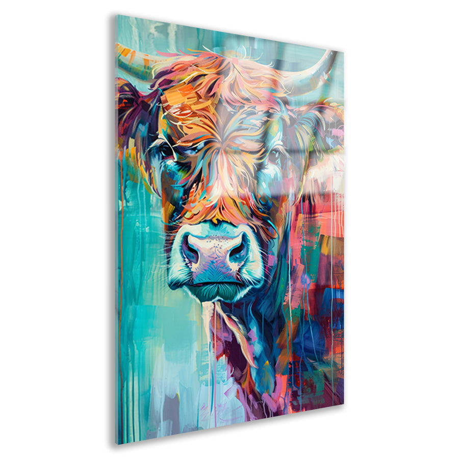 Abstracte Kleurrijke Hooglander met Dynamische Kleuren acrylglas