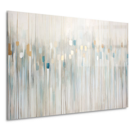 Blauw-witte abstracte compositie acrylglas