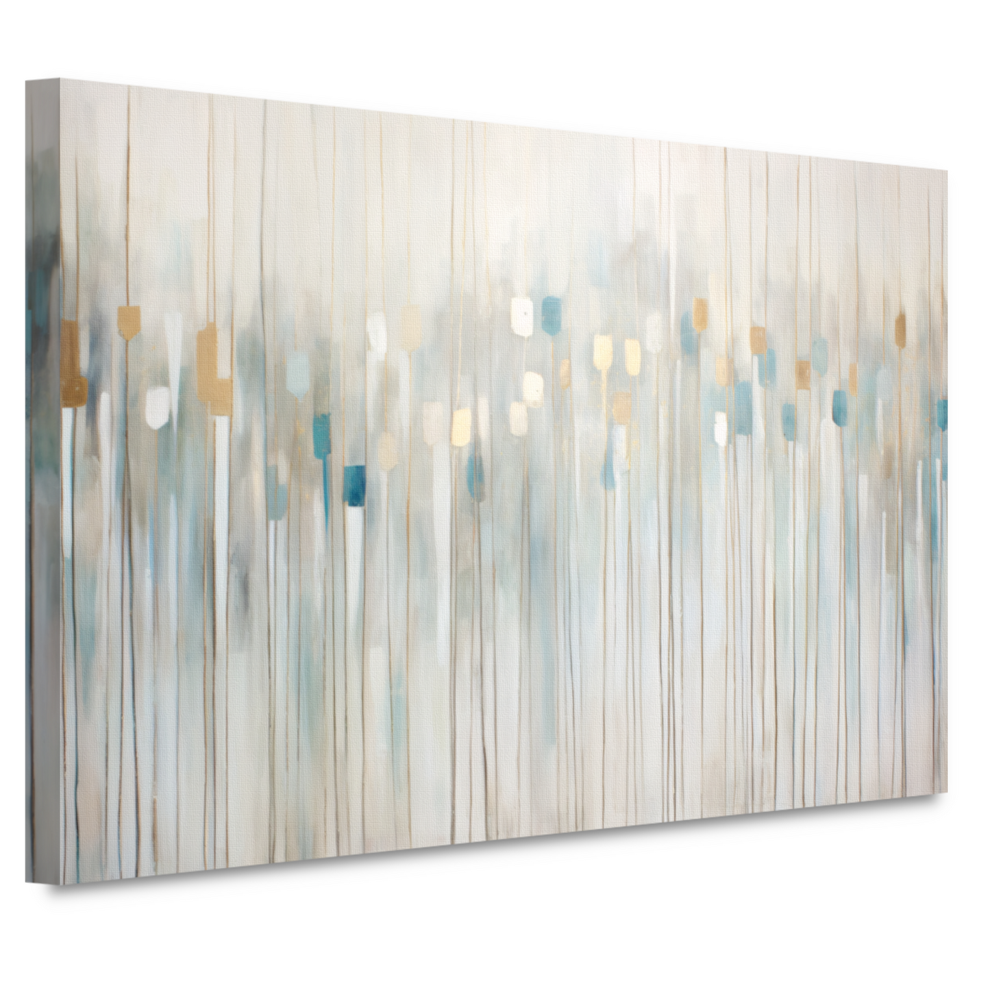 Blauw-witte abstracte compositie canvas