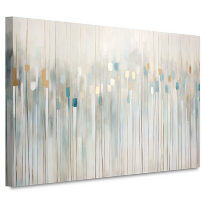 Blauw-witte abstracte compositie canvas