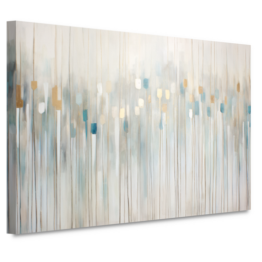 Blauw-witte abstracte compositie canvas