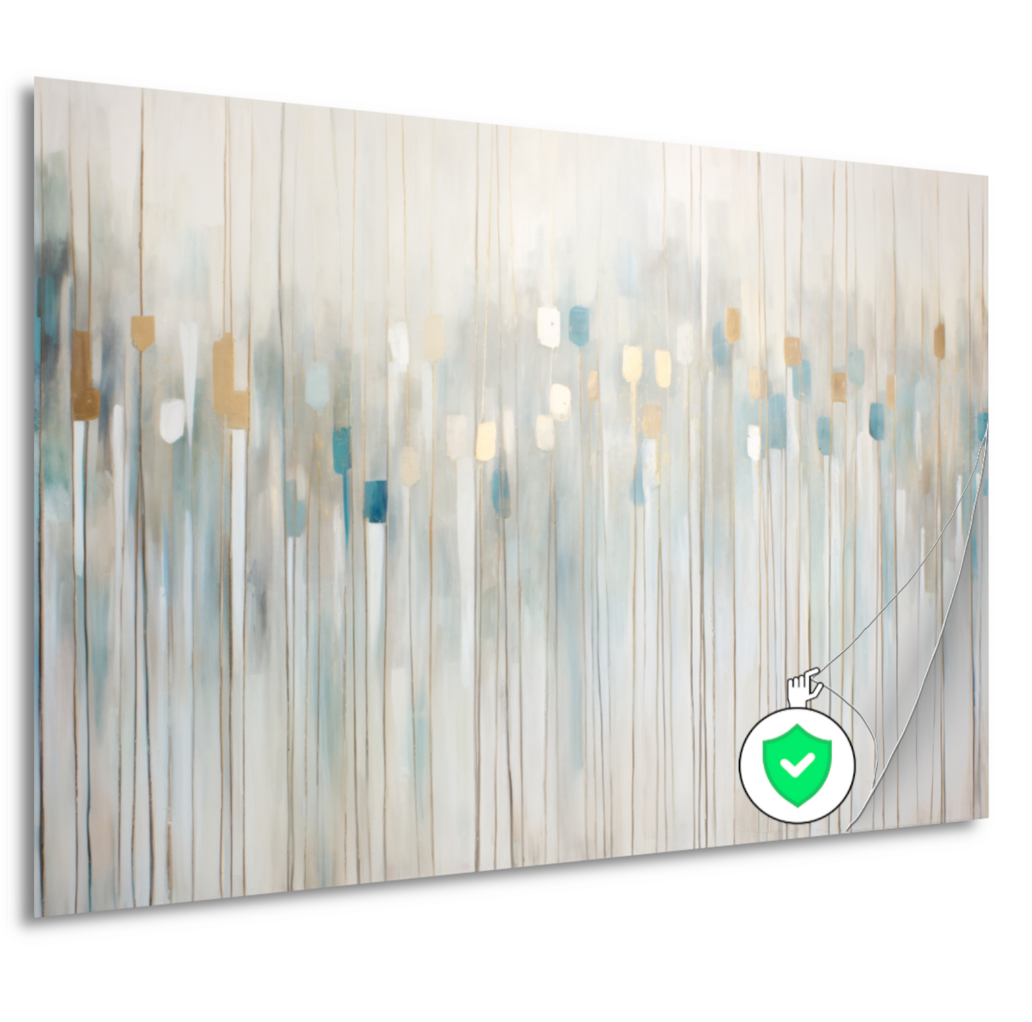 Blauw-witte abstracte compositie poster