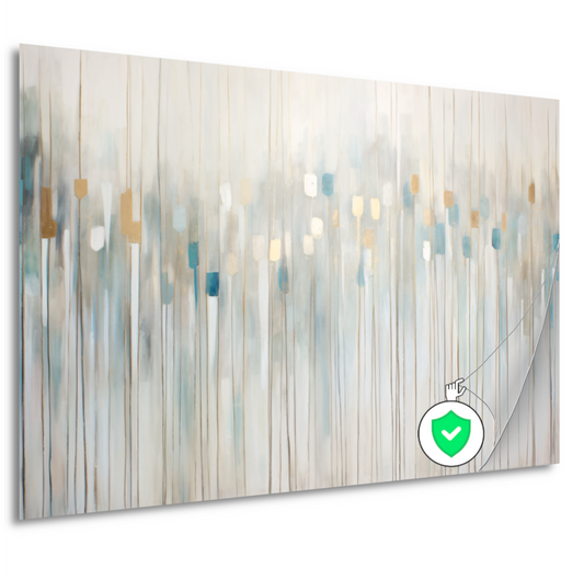 Blauw-witte abstracte compositie poster