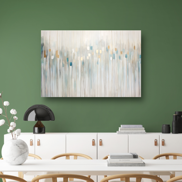 Blauw-witte abstracte compositie canvas
