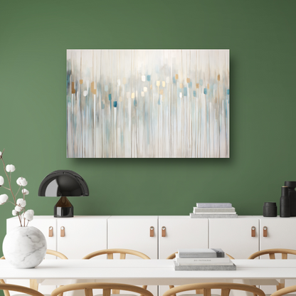 Blauw-witte abstracte compositie canvas