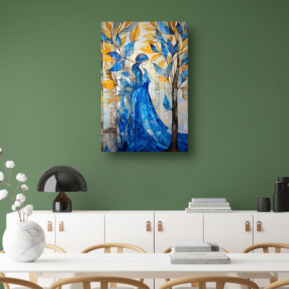 Minimalistische boomtekening in zwart-wit canvas met baklijst