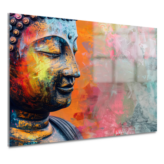 Epressief Kleurrijk Boeddha Gezicht Portret acrylglas