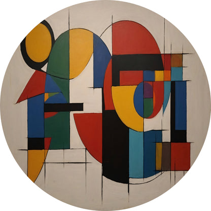 Geometrische Abstractie in Primaire Kleuren forex muurcirkel