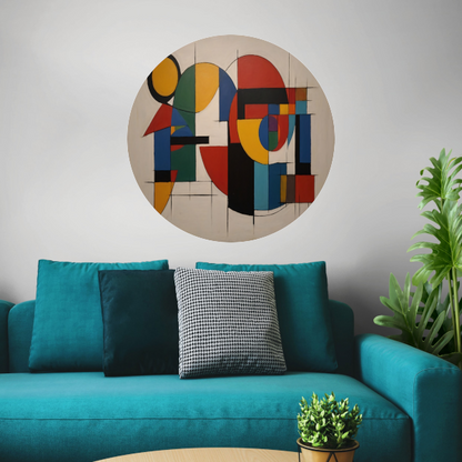Geometrische Abstractie in Primaire Kleuren forex muurcirkel