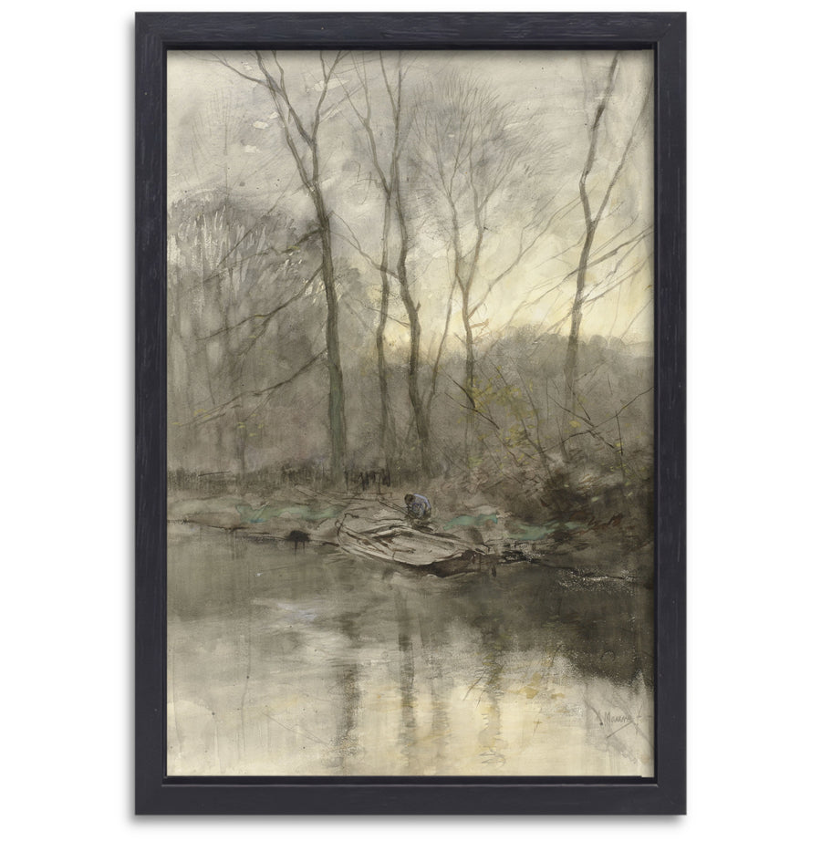 Bosrand aan het water - Anton Mauve canvas met baklijst
