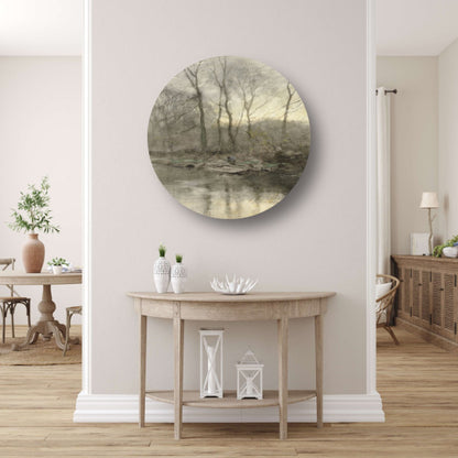Bosrand aan het water - Anton Mauve aluminium muurcirkel