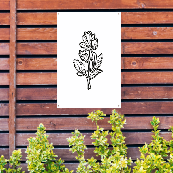 Minimalistische zwart-witte bloem lijntekening tuinposter