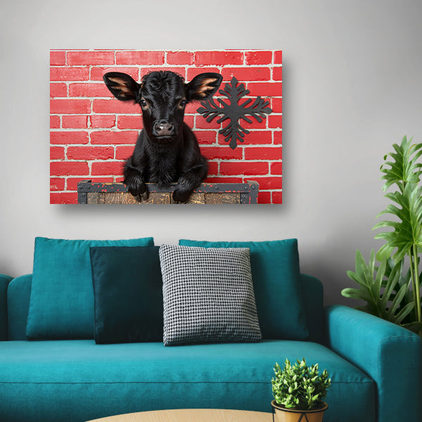 Minimalistisch Kalf op Crate canvas