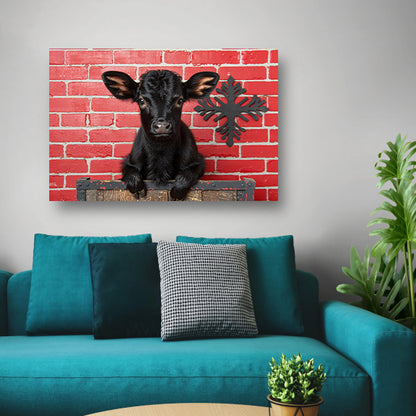 Minimalistisch Kalf op Crate canvas