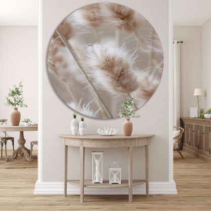 Close-up van Beige Graspluimen forex muurcirkel
