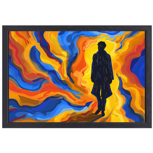 Portret van een Man met Kleurencirkel canvas met baklijst